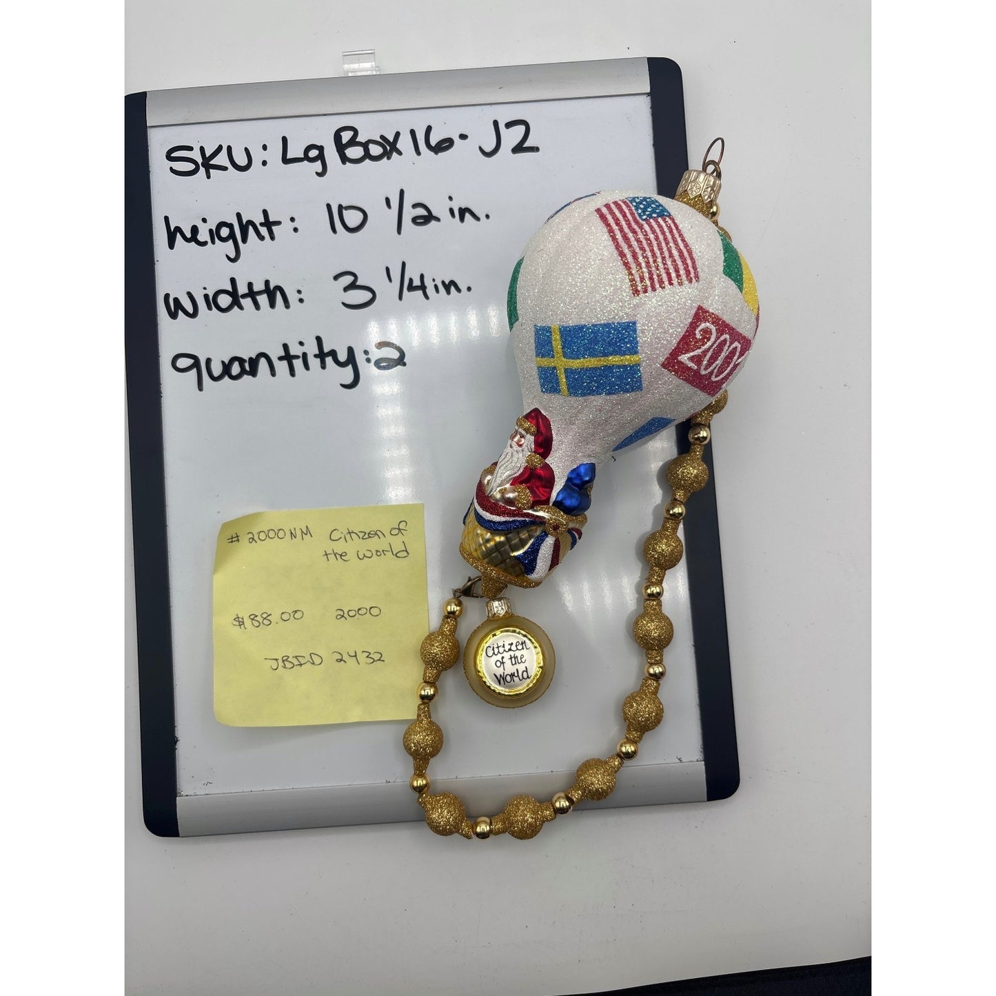 Patricia Breen Citizen of the World Hot Air Balloon Christmas Tree Ornament NM