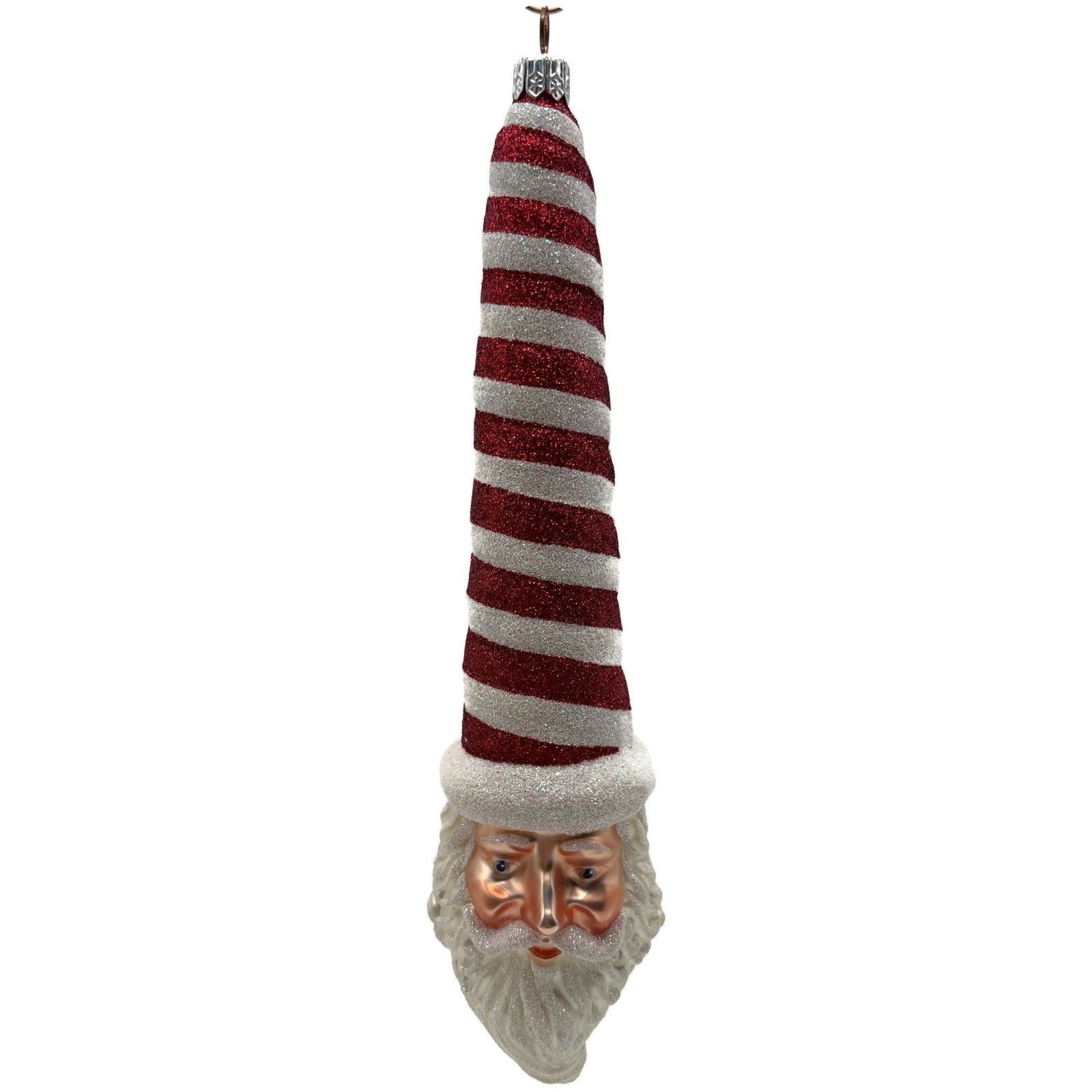 Patricia Breen Sucre Santa Claus Red White Peppermint Striped Christmas Ornament