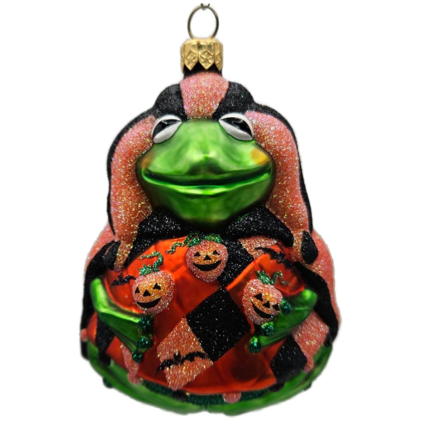 Patricia Breen Yorick Frog Halloween Orange Pumpkins Christmas Tree Ornament