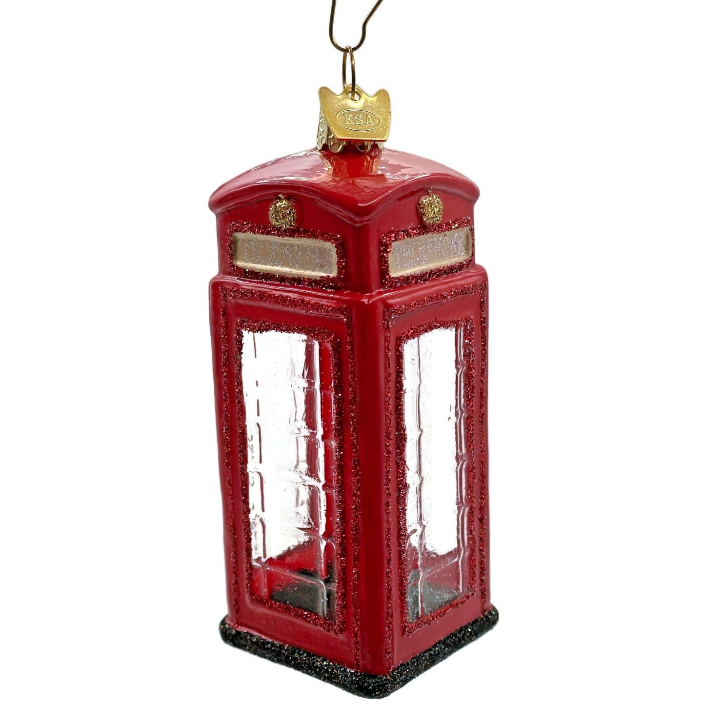 British Phone Booth Red Glass Kurt S Adler Noble Gems Christmas Tree Ornament