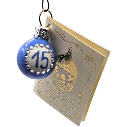 Patricia Breen Anniversary Ball 15 Blue Mini Round Christmas Tree Ornament