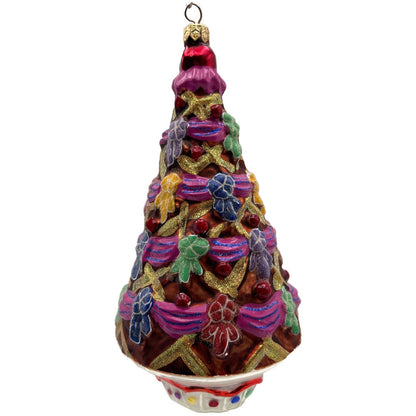Christopher Radko Gingerbread Tree Ribbons Bows Christmas Ornament 98-457-0