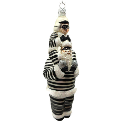 Patricia Breen Carry Me Santa Bank Robbers The Christmas Gang Striped Ornament