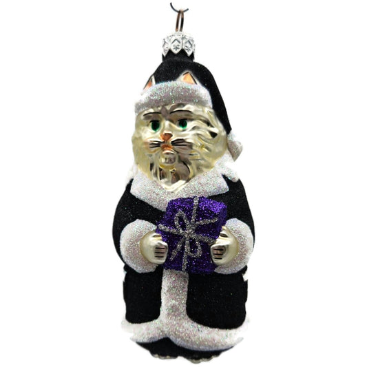 Patricia Breen Kitty Claus Black Purple Present Cat Halloween Ornament CATZ AUC