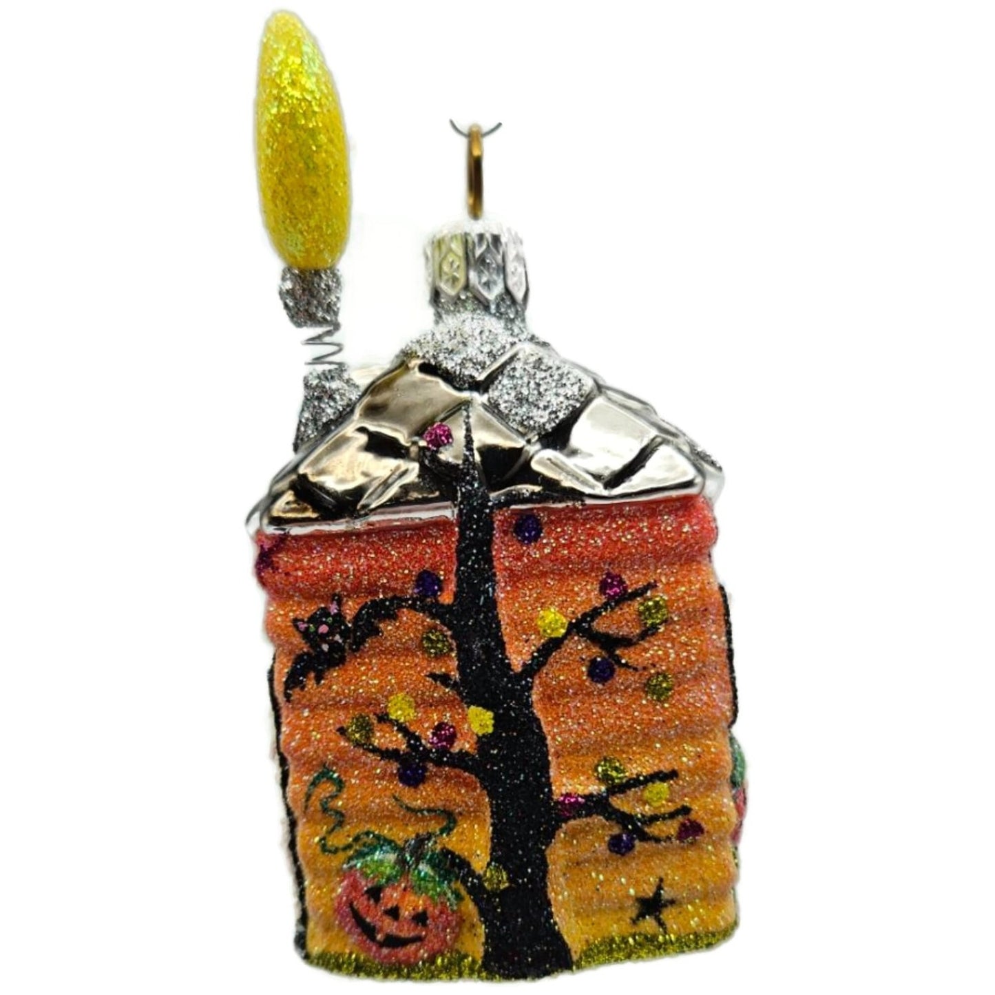 Patricia Breen Creature Cottage Nodding Moon Ghost Glass Halloween Ornament 2560