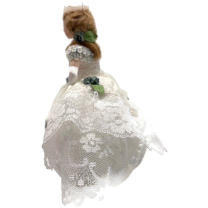 Gladys Boalt Cinderella White Ball Gown Fabric Christmas Tree Ornament Signed