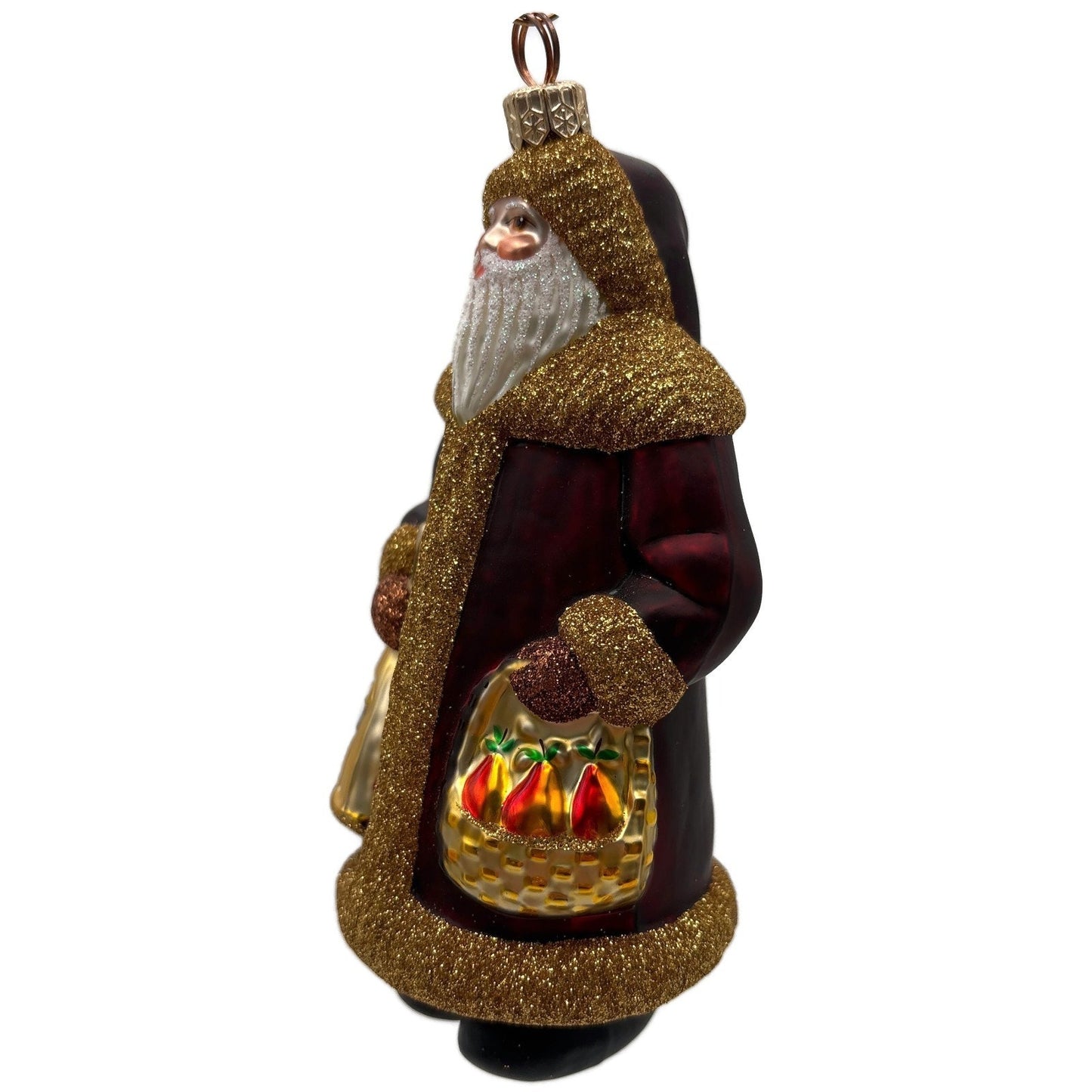 Patricia Breen Santa I: Partridge Pear Bordeaux 12 Days of Christmas Ornament