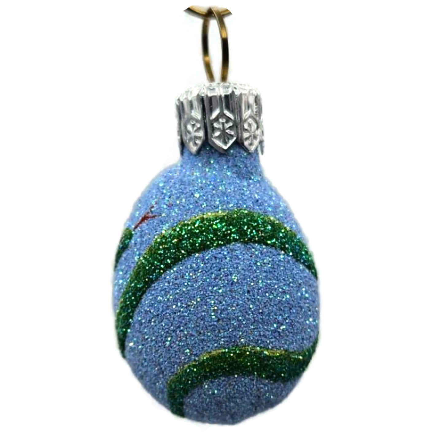 Patricia Breen Miniature Egg Snake Blue Easter Spring Glittered Ornament 2363