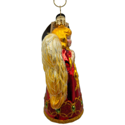 Christopher Radko Holiday Herald Angel Ornament 1015108 Red Gold Wings Christmas