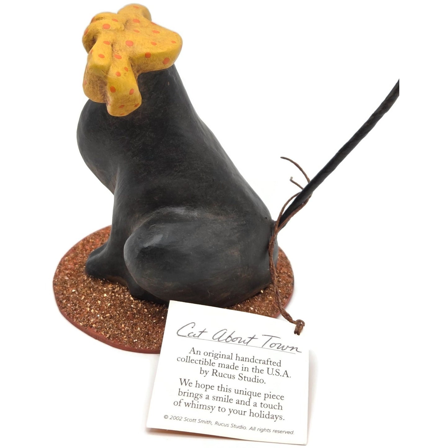 Rucus Studio Scott Smith Cat About Town Black Cat Ornament Holder Halloween 2002