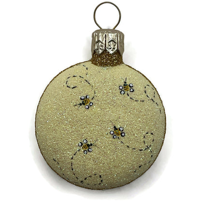 Patricia Breen Bee Medallion Glittered PBD Yellow Spring Christmas Tree Ornament