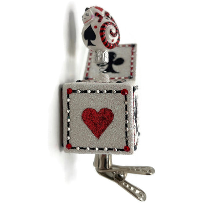 Patricia Breen Pop Goes the Chameleon Card Suits Clip On Christmas Tree Ornament