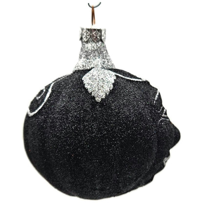 Patricia Breen Halloween Fanciful Pumpkin Black Silver Christmas Ornament 9812