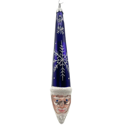 Patricia Breen Winter Wizard Purple Santa Head Snowflakes Christmas Ornament