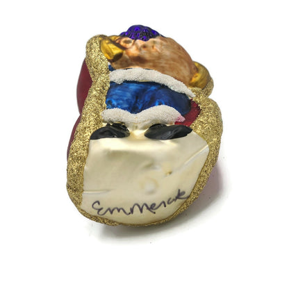 Inge Glass Ornament Bountiful Santa Claus Old World Christmas EM Merck Signed