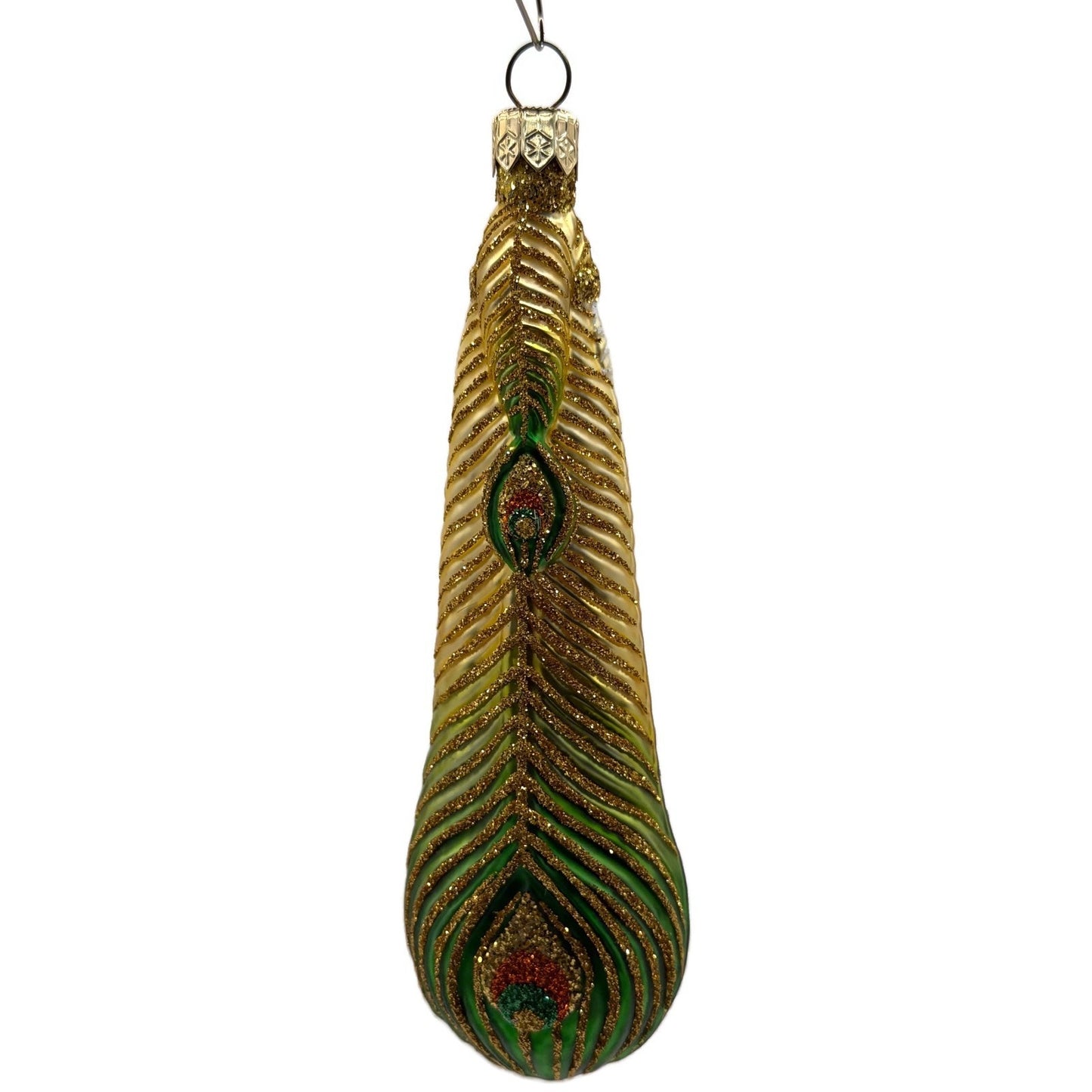 Patricia Breen Peacock Icicle Gold Green Santa Claus Christmas Tree Ornament