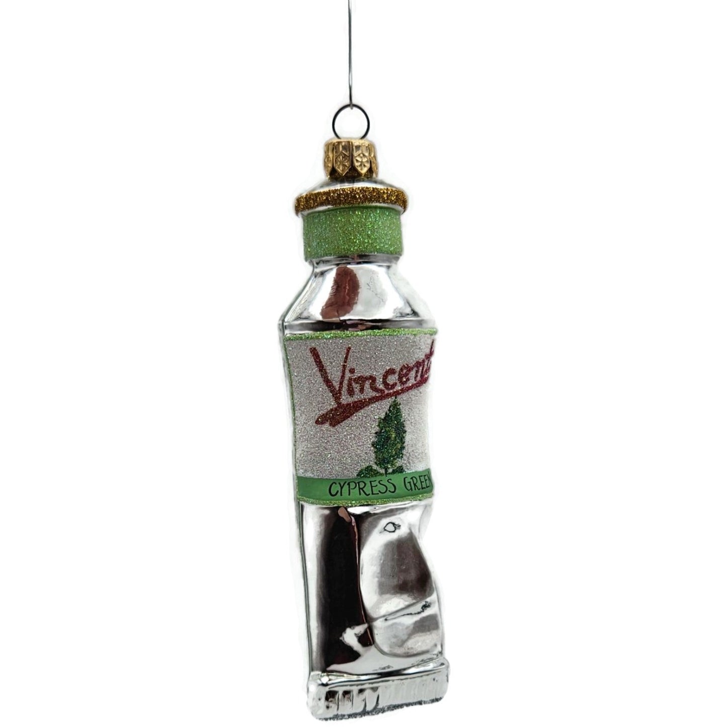 Patricia Breen PB Paints Vincent Cypress Green Single Tree Christmas Ornament