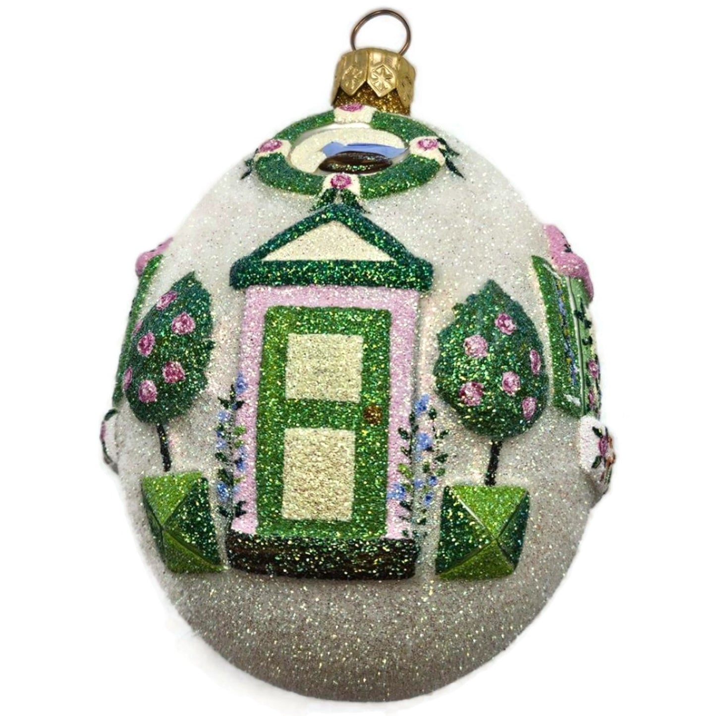 Patricia Breen Spring Egg House Bird Flowers Easter Topiary Christmas Ornament