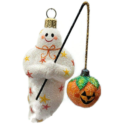Patricia Breen Phantom Catch Orange Pumpkin White Stars Halloween Ornament 2741