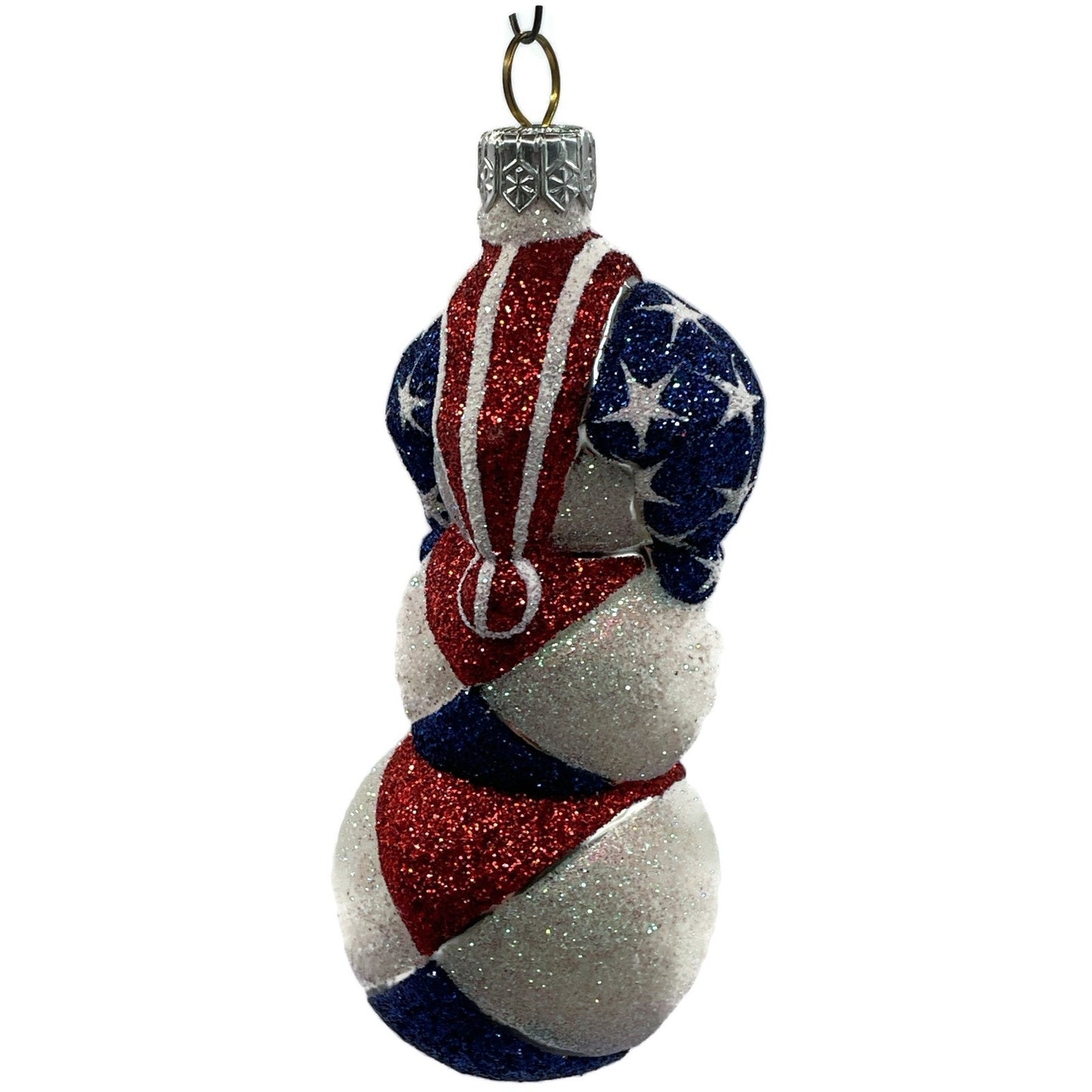 Patricia Breen Harlequin Snowman Patriotic Stars Stripe Christmas Tree Ornament