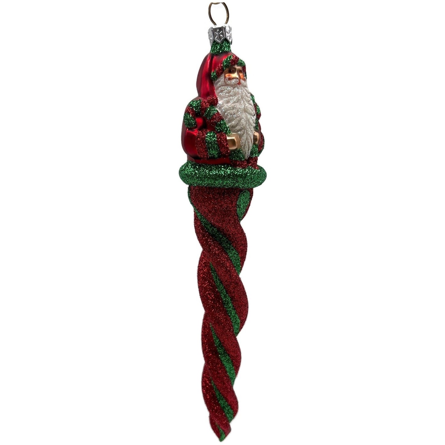 Patricia Breen Santa Sopel Red Green Twisted Candy Cane Christmas Ornament