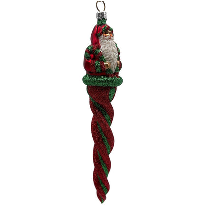 Patricia Breen Santa Sopel Red Green Twisted Candy Cane Christmas Ornament