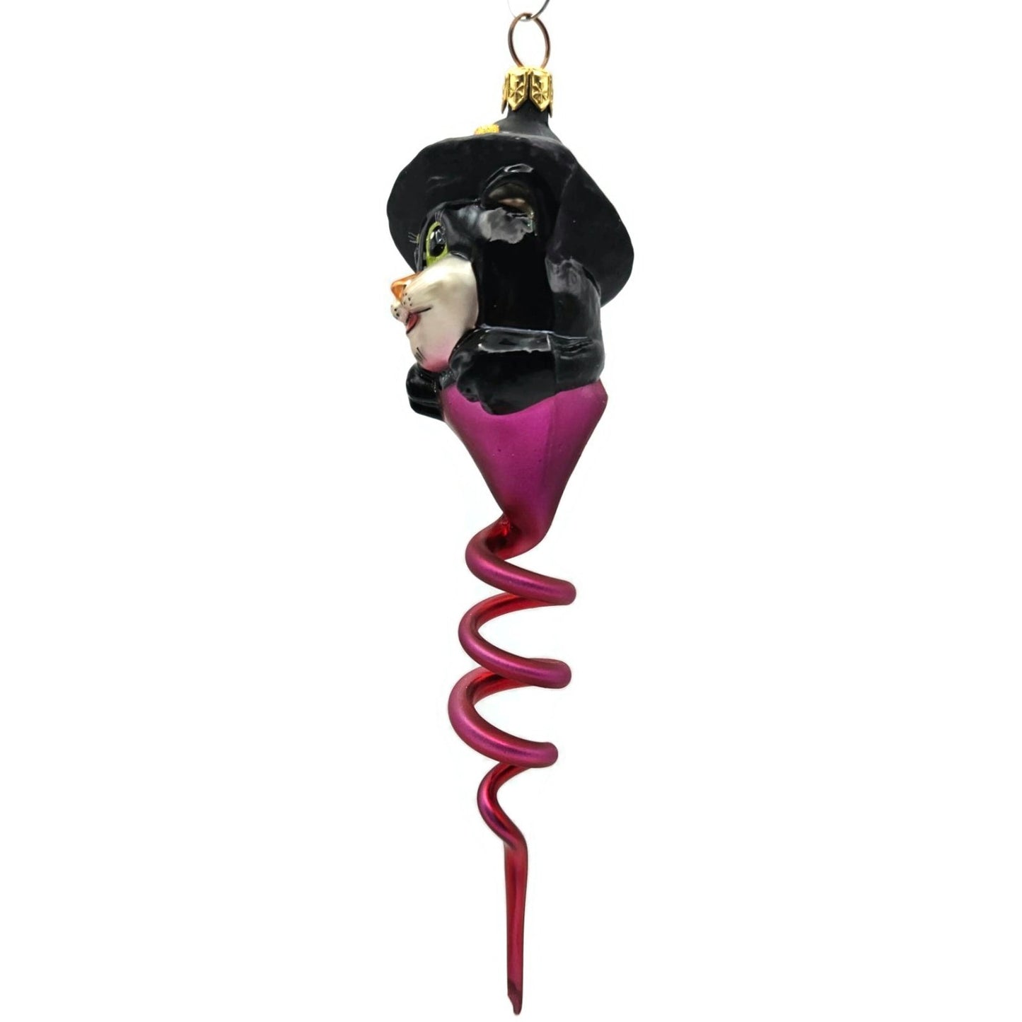 Christopher Radko Spiral Swirl Cat Hat Halloween Christmas Ornament 99-070-0