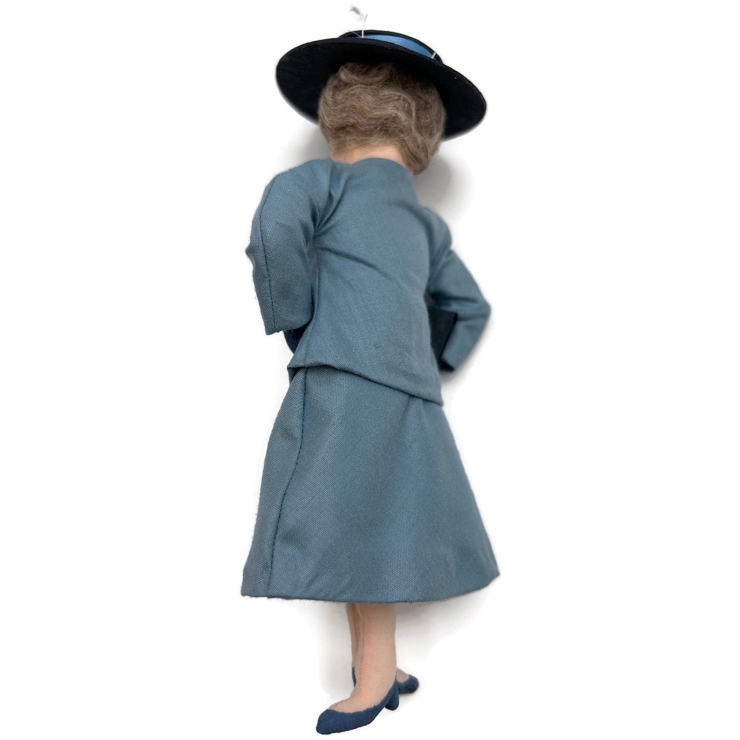 Gladys Boalt First Lady Eleanor Roosevelt Blue Fabric Christmas Ornament Signed