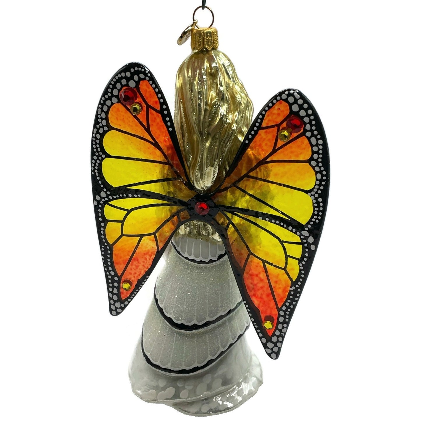 Glitter Lab Angel Betty Ornament White Leaves Butterfly Christmas Tree Decor
