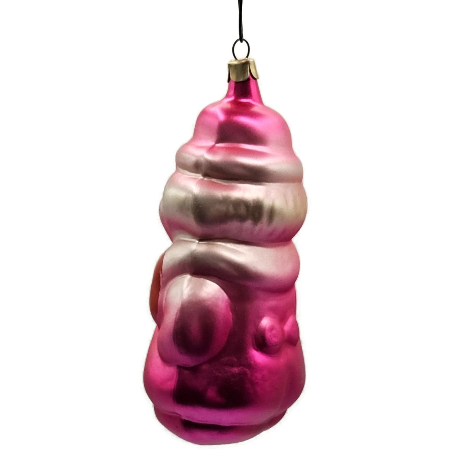 Russian Glass Circus Clown Pink Polka Dot Red Bow Christmas Tree Ornament