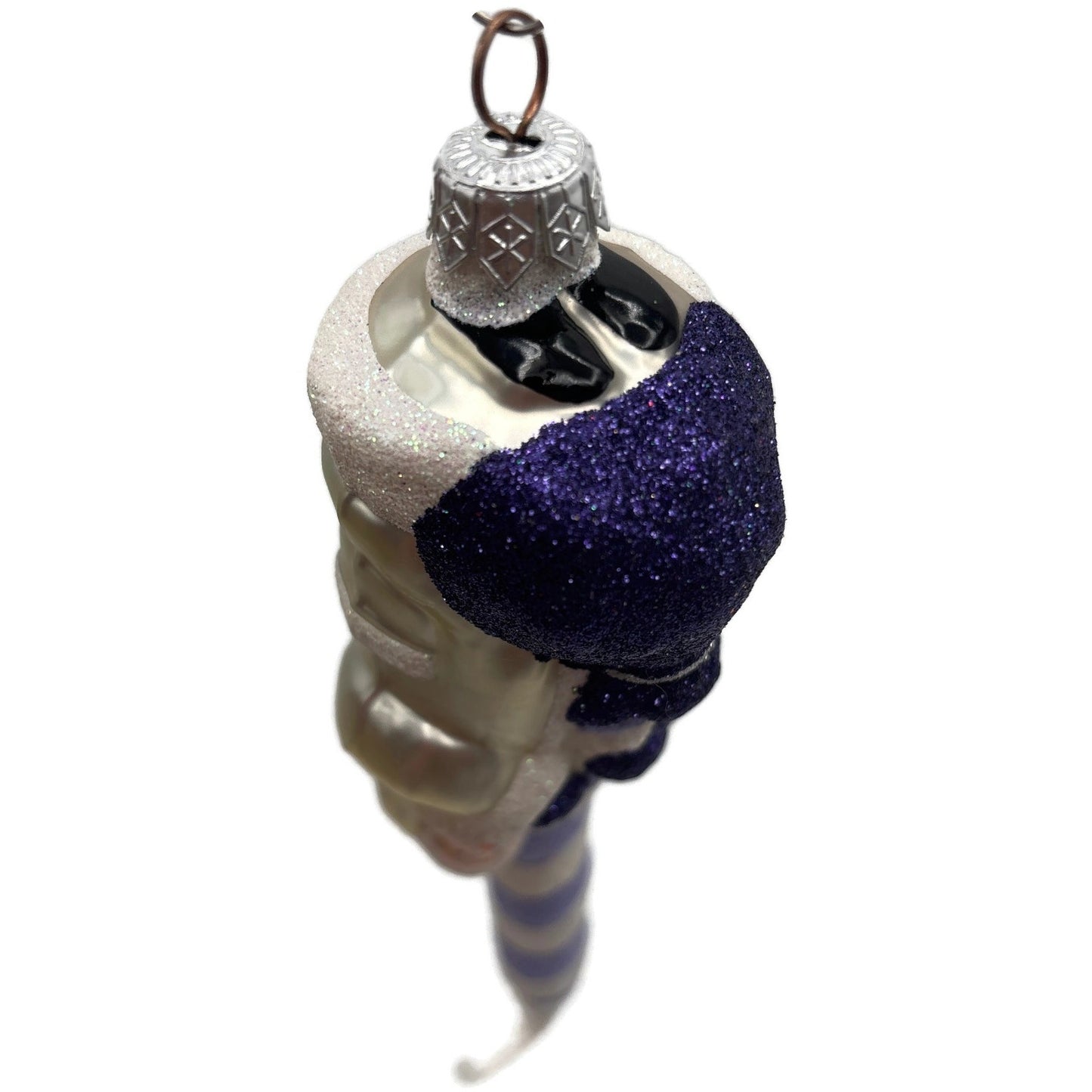 Patricia Breen Peppermint Santa Lavender Purple Stripe Christmas Ornament HCB
