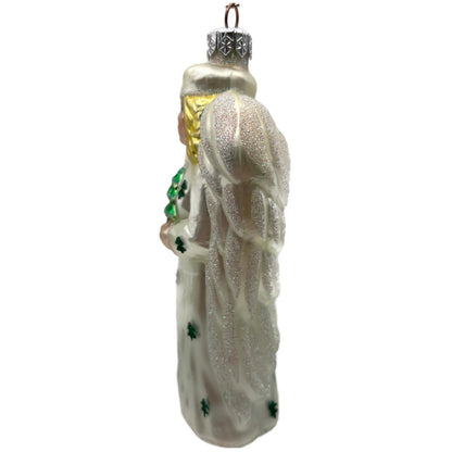 Patricia Breen Noel Angel Pearl White Yellow Green Christmas Tree Ornament