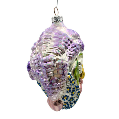 Patricia Breen Arcimbaldi Santa Lavender Blue Flowers Spring Christmas Ornament