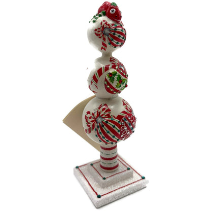 Patricia Breen Miniature Chameleon Finial Red White Jeweled Christmas Decoration