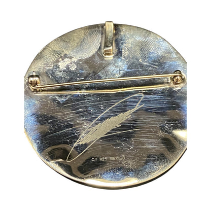 CII Ernesto Rodriguez Ocampo Stylized Sun Brooch Pendant 925 Sterling Silver