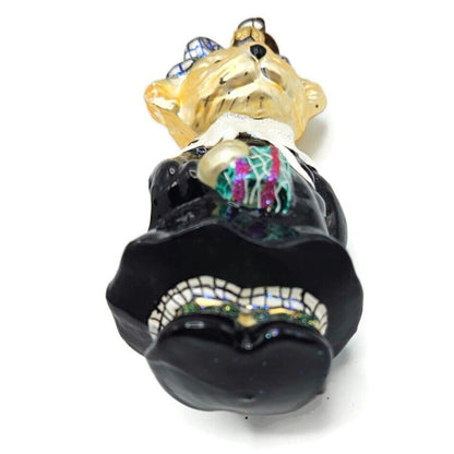 Christopher Radko Petite Portrait in Black White Muffy Holiday Ornament 00NAB06