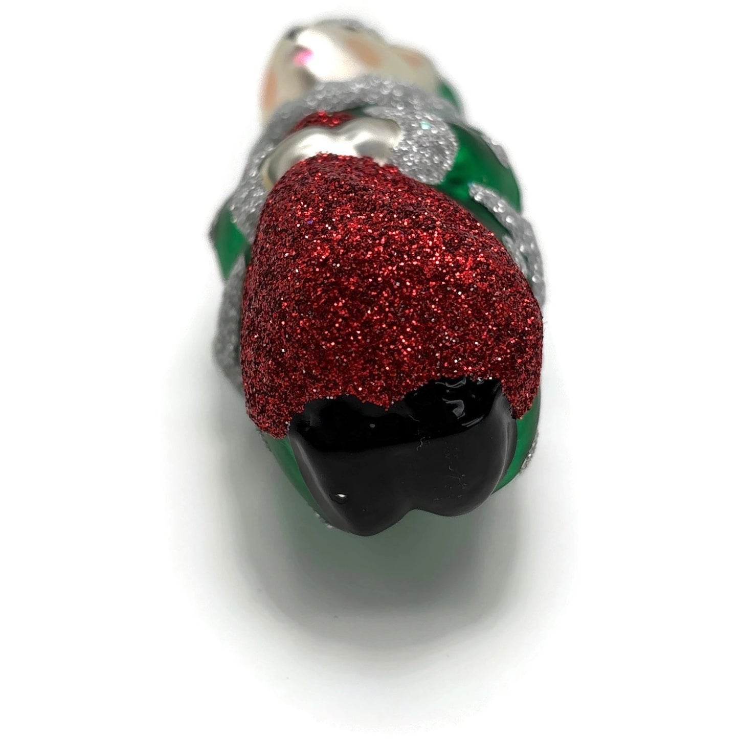 Patricia Breen Festive Mouse Green Silver Dots Christmas Tree Ornament