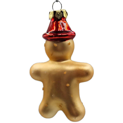 Gingerbread Man Polka Dot With Red Hat Old World Christmas Tree Ornament