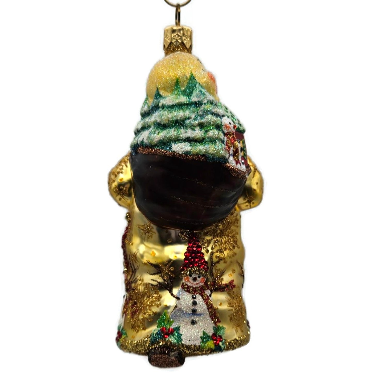 Patricia Breen Santa for Jessica Jeweled Holly Snowflakes Snowman Ornament 2500