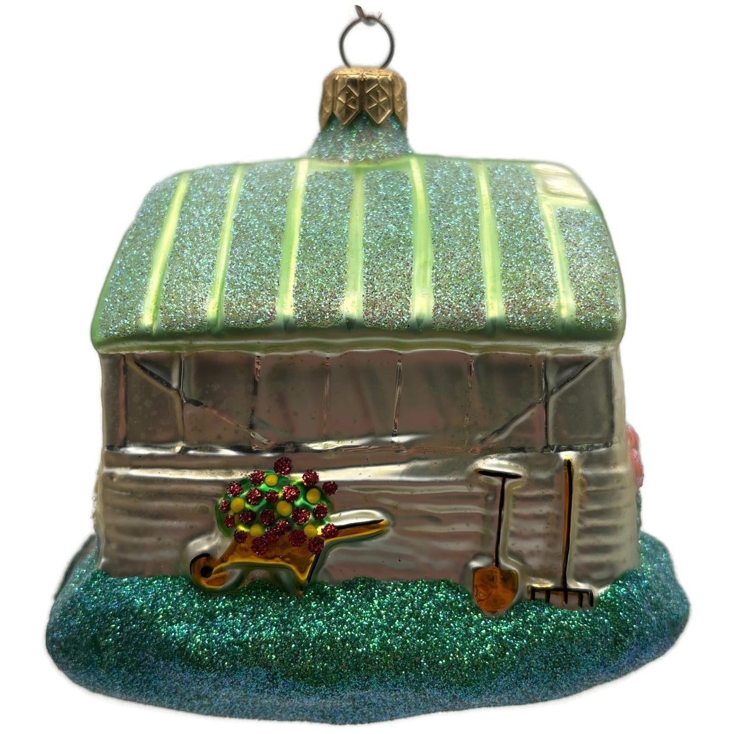 Patricia Breen From Our House With Love Green Glittered Roof Ornament 9800MIL