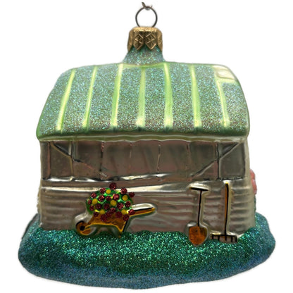 Patricia Breen From Our House With Love Green Glittered Roof Ornament 9800MIL