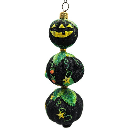 Patricia Breen Kinetic Pumpkinman Black Halloween Christmas Glittered Ornament