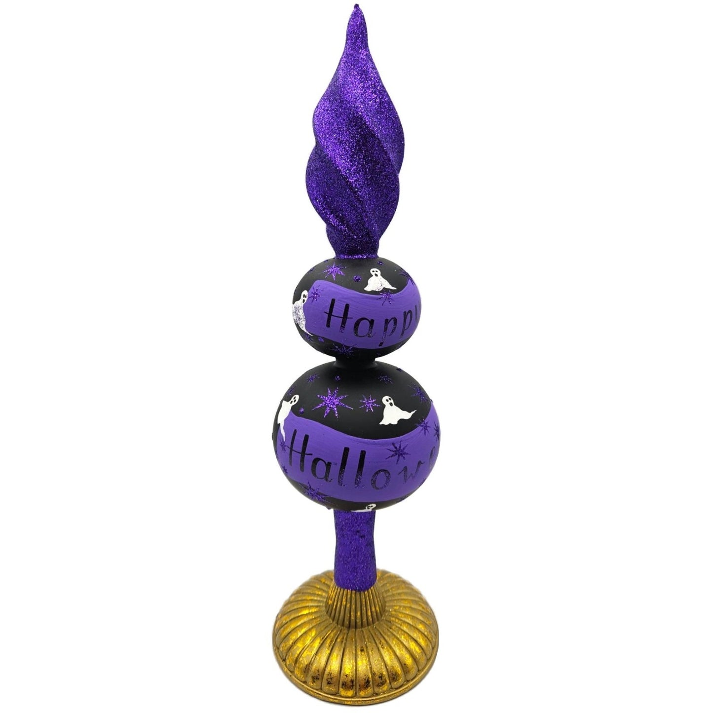 Patricia Breen Happy Halloween Purple Black Ghost Finial Tree Topper 9700AUC