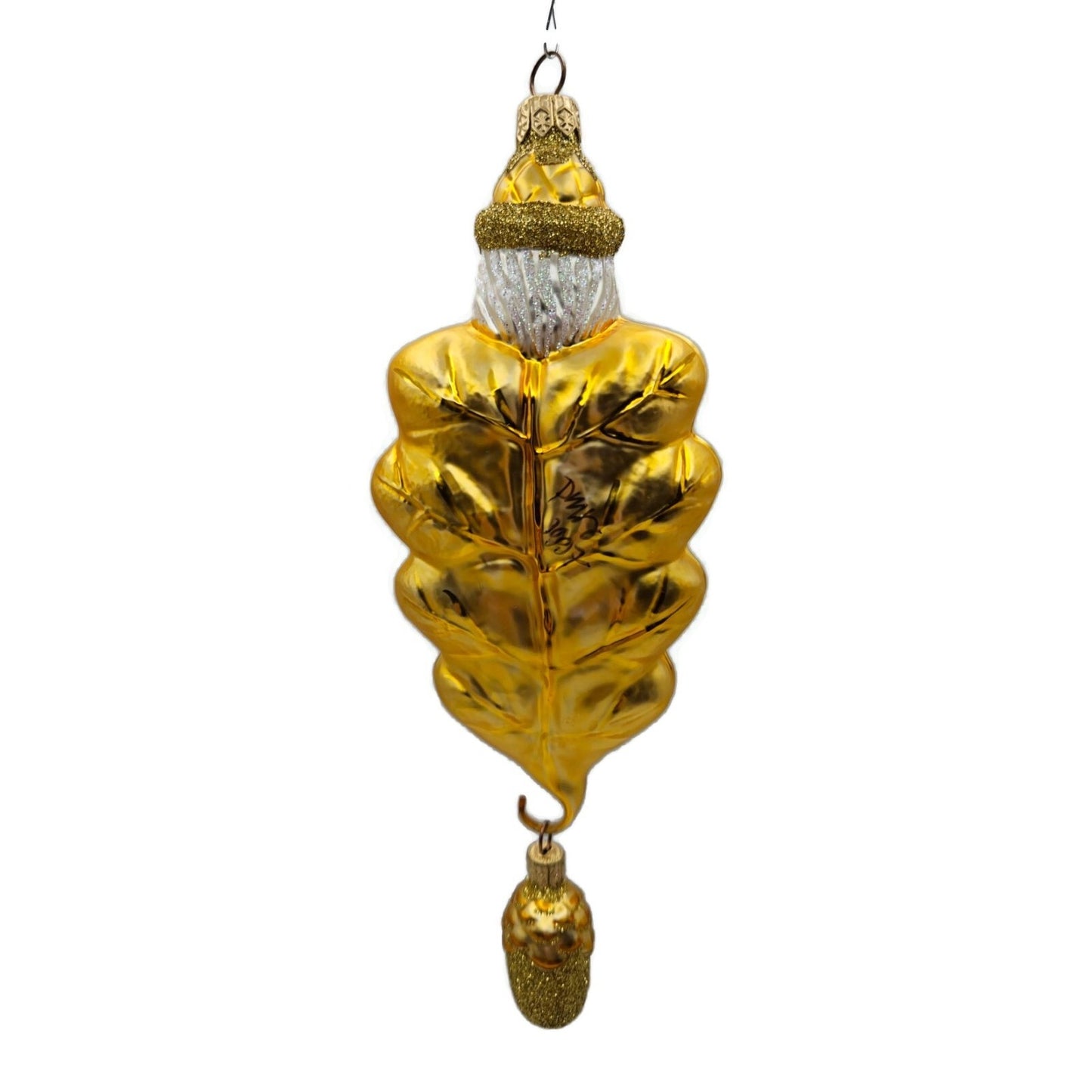 Patricia Breen Oak Leaf Santa Claus Gold Fall Christmas Holiday Tree Ornament