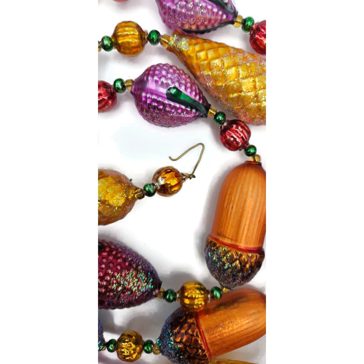 Christopher Radko Nuts and Berries Acorns Pinecones Christmas Garland 93-064-0