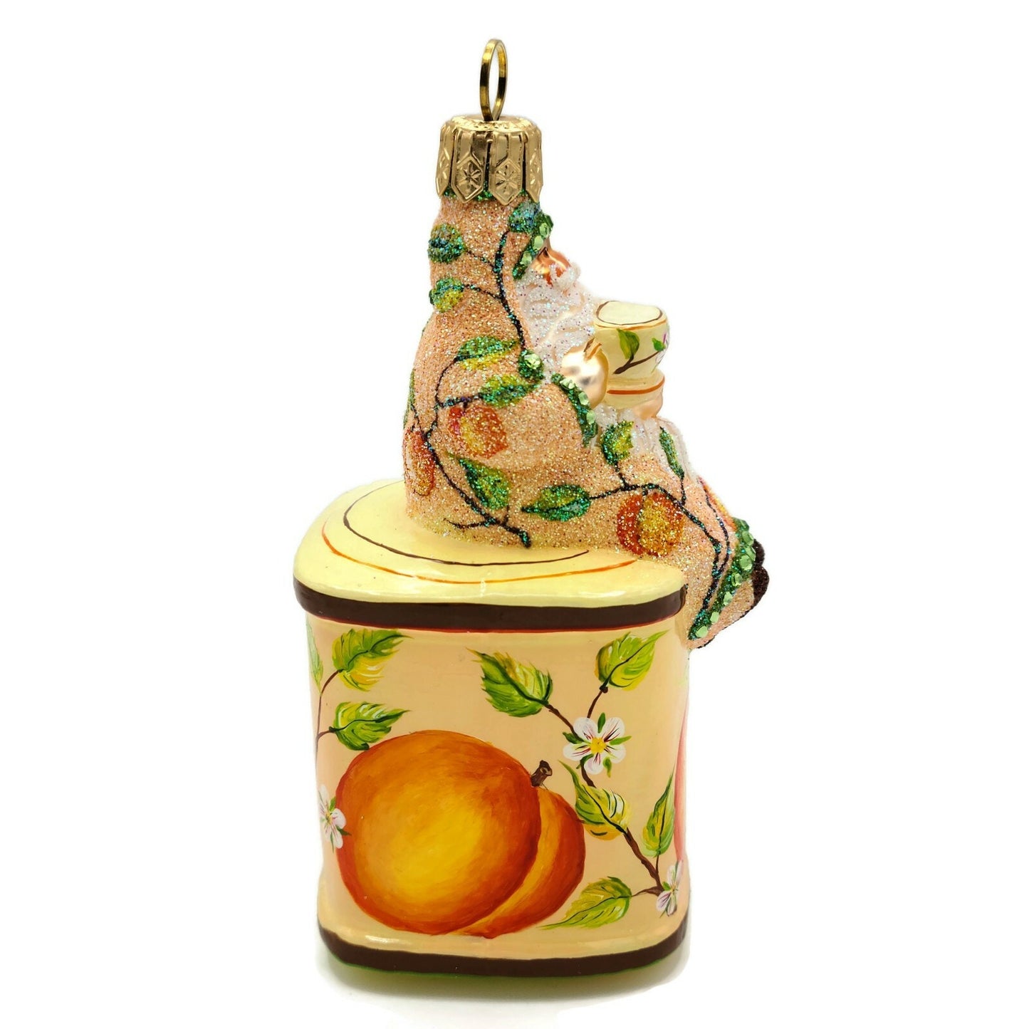 Patricia Breen Tea Time Santa Peach Tea Party Free Standing Holiday Ornament
