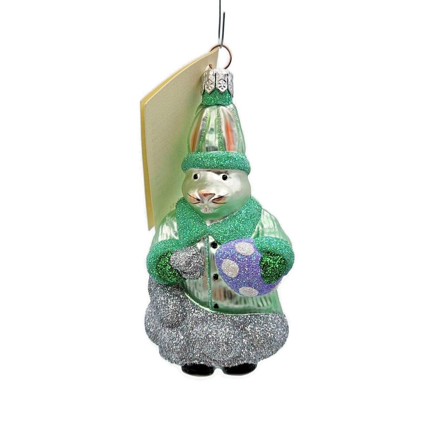 Patricia Breen A Christmas Bunny Pastel Purple Polka Dot Easter Ornament 9905CO