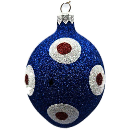 Patricia Breen Egg Blue White Red Polka Dot Easter Christmas Tree Ornament KKS