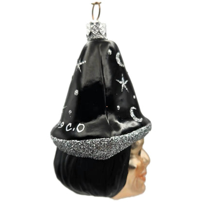 Patricia Breen Witch Hazel Black Hat Silver Moon Stars Halloween Ornament CO