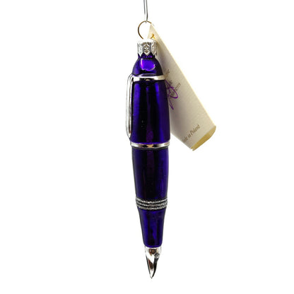 Patricia Breen Pen Purple with Silver Glittered Christmas Holiday Ornament 2400